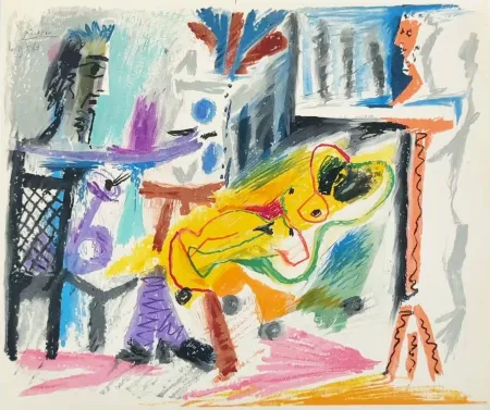 リトグラフ Picasso - Peintre et modèle