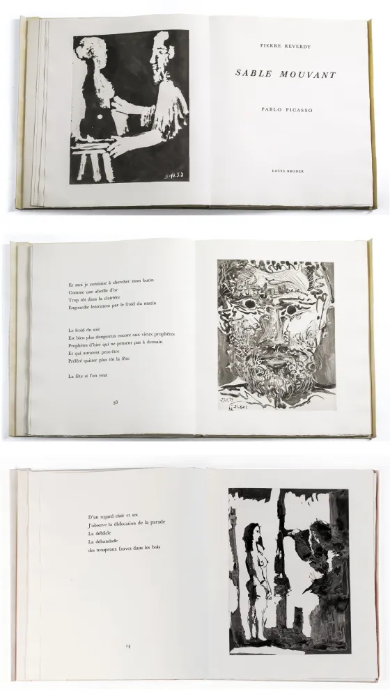挿絵入り本 Picasso - Pierre Reverdy. SABLE MOUVANT. 10 aquatintes originales (1966)