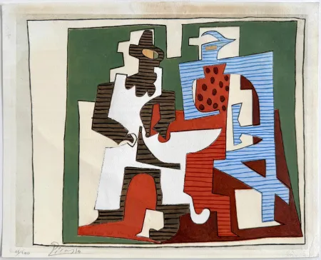 ステンシル Picasso - Pierrot et arlequin (Pierrot and Harlequin)
