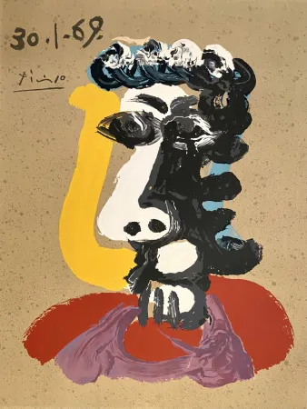 リトグラフ Picasso - Portrait Imaginaires 30.1.69