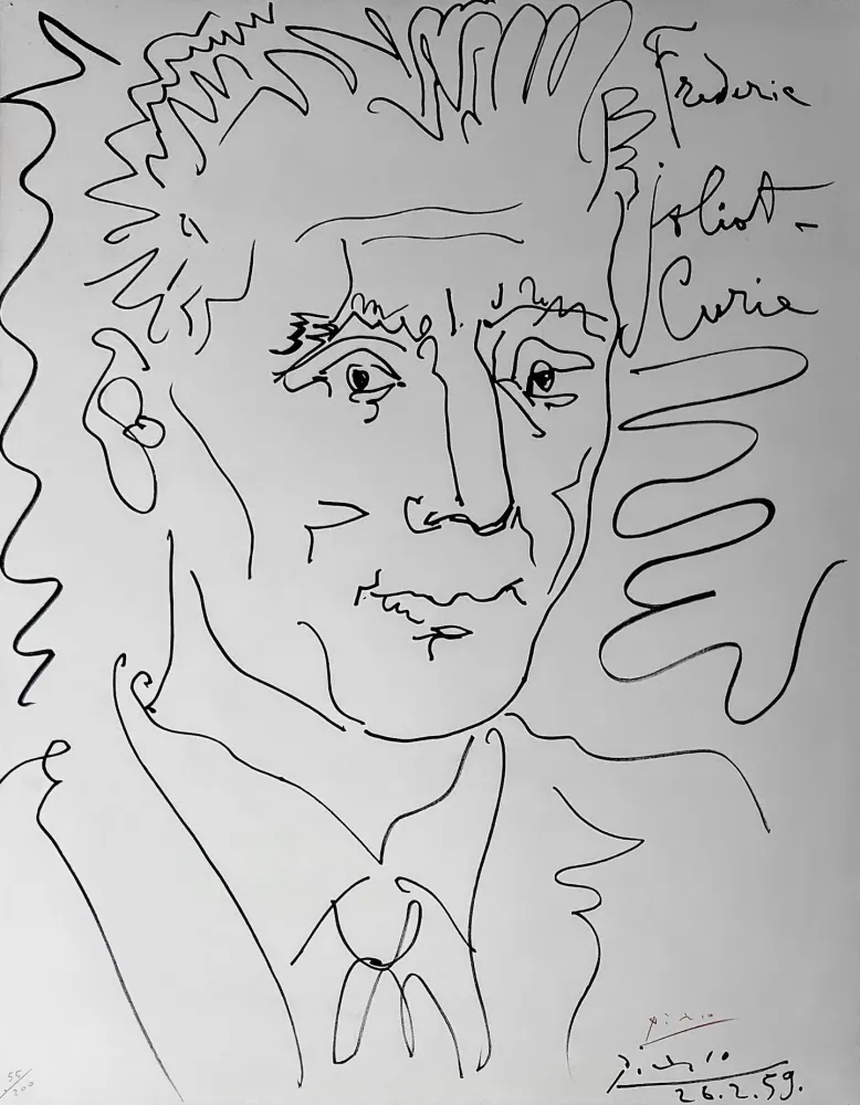 リトグラフ Picasso - Portrait of Frederic Joliot-Curie