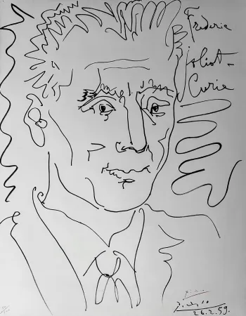 リトグラフ Picasso - Portrait of Frederic Joliot-Curie