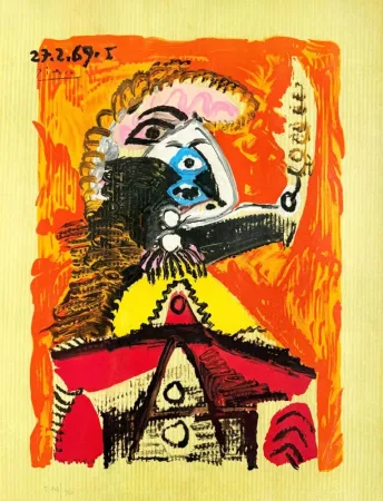 リトグラフ Picasso - Portraits Imaginaires 27.2.69 I