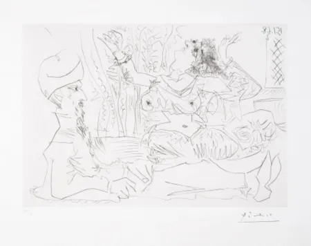 多数の Picasso - Reclining Man in Turban and Belly Dancer