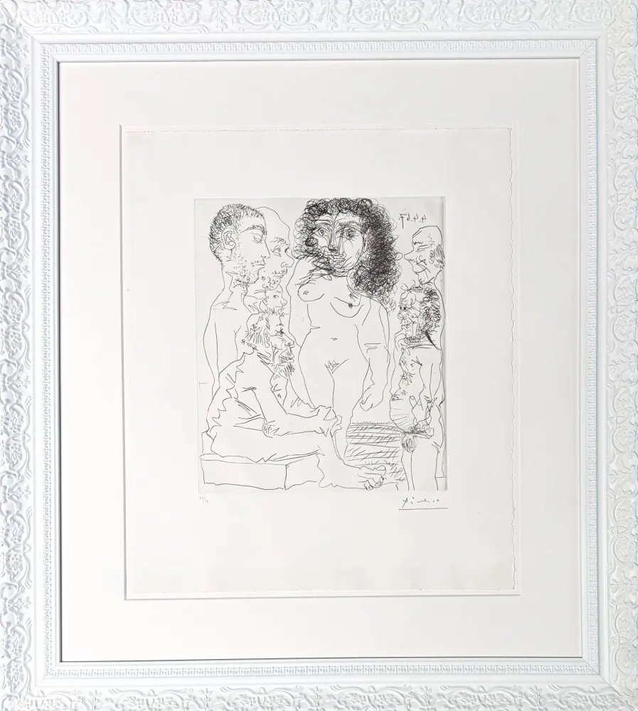 彫版 Picasso - Réflexion du vieux peintre sur la femme