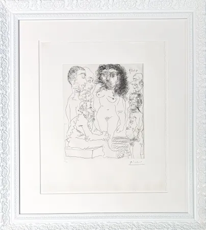 彫版 Picasso - Réflexion du vieux peintre sur la femme