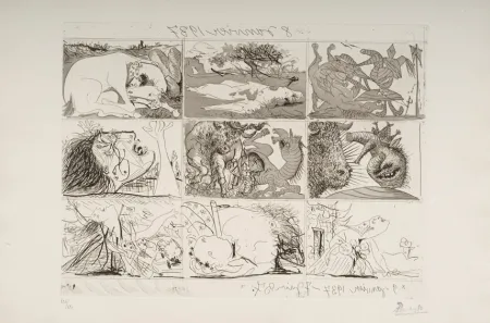 エッチングと　アクチアント Picasso - Sueno y Mentira de Franco