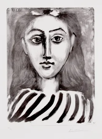 リトグラフ Picasso - Tête de jeune fille – Portrait de Françoise