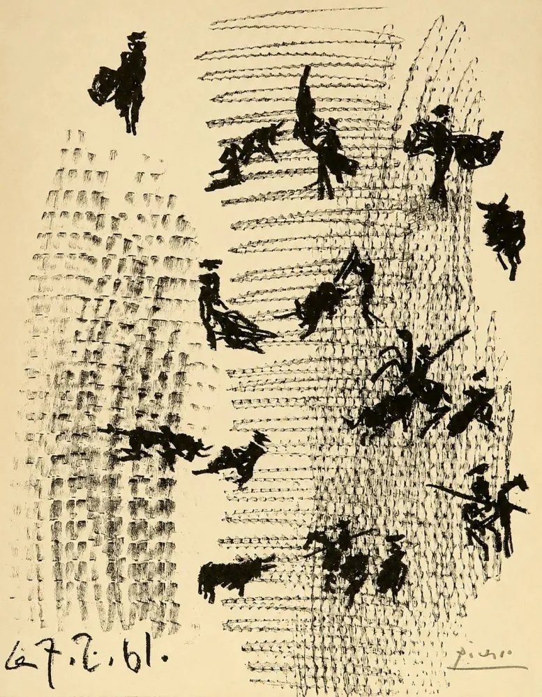 リトグラフ Picasso - Toros y toreros