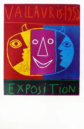 リノリウム彫版 Picasso - Vallauris 1956