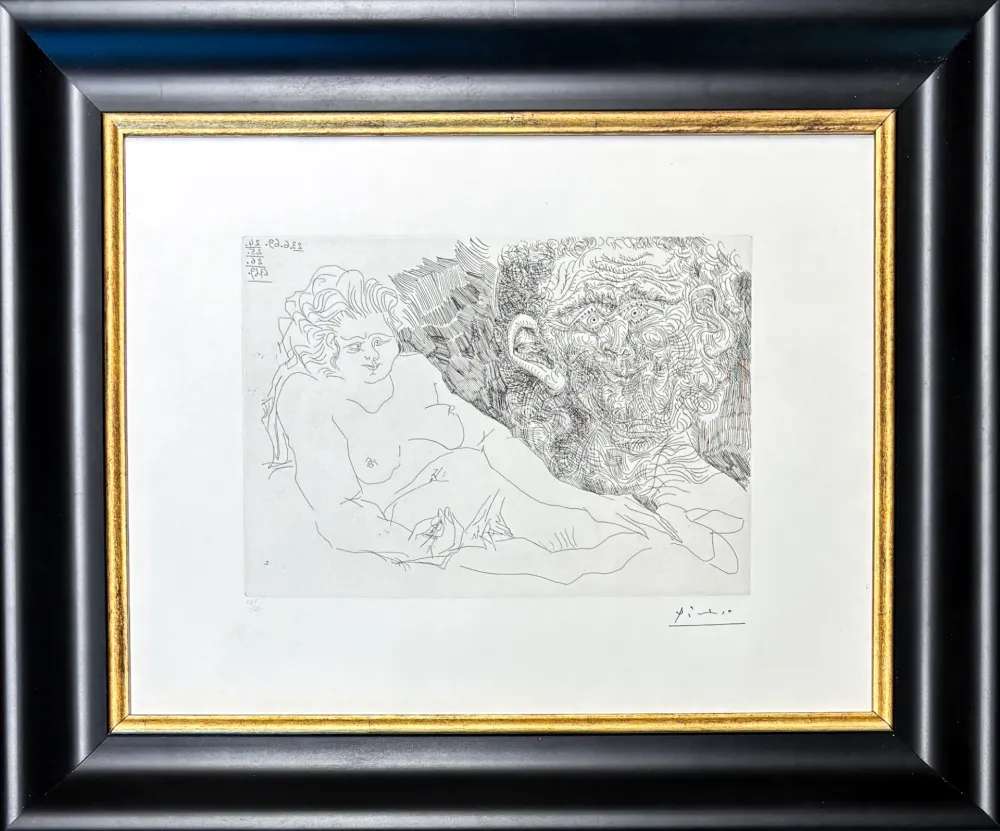 彫版 Picasso - VIEUX PEINTRE ET VIEUX MODELE