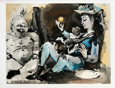 リトグラフ Picasso - Woman with Monkey