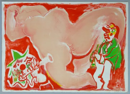 リトグラフ Pignon - Hommage a Fellini