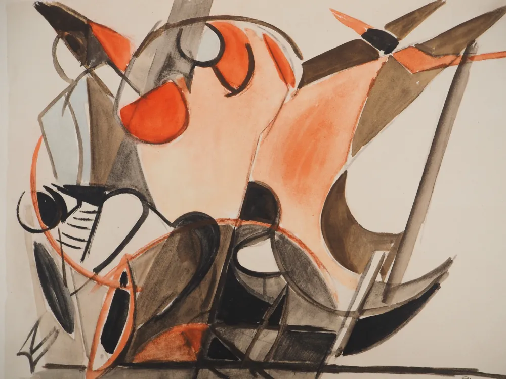 リトグラフ Pignon - Secours en mer, le renflouement