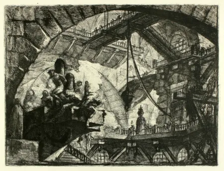 彫版 Piranesi - Prisoners on a Projecting Platform (No. 10 from 