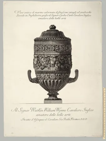 エッチング Piranesi - VASO ANTICO DI MARMO ADORNATO DI FINISSIMI INTAGLI ED ARABESCHI
