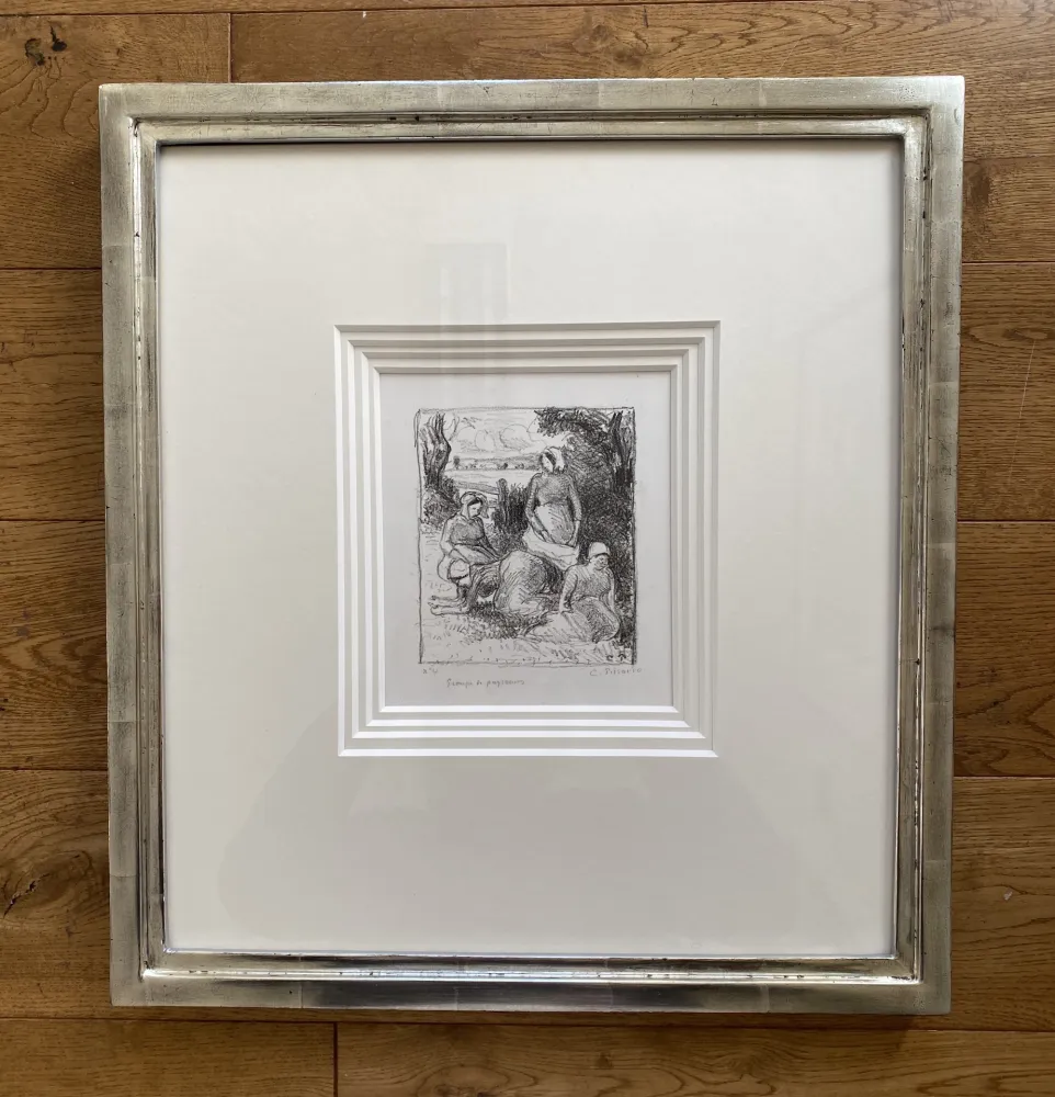 リトグラフ Pissarro - Group de paysans 