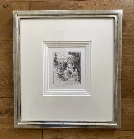 リトグラフ Pissarro - Group de paysans 