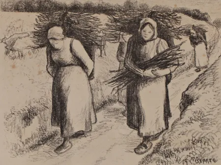 リトグラフ Pissarro - Les porteuses de fagots