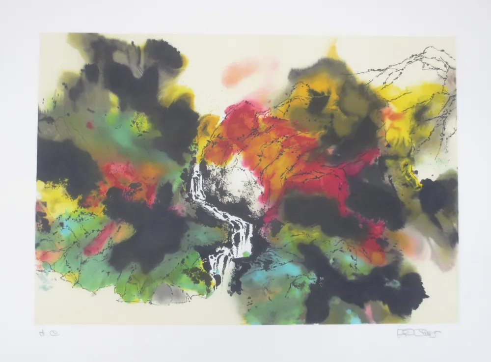 リトグラフ Po Chung - Leisury encounter beside a stream