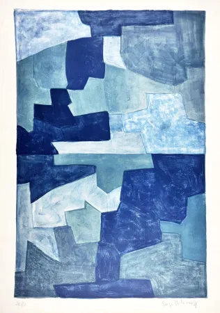リトグラフ Poliakoff - Composition bleue L71 
