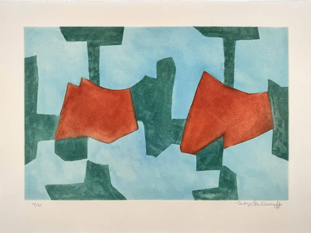 アクチアント Poliakoff - Composition bleue, verte et rouge XXXIV 