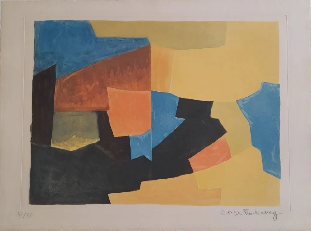 アクチアント Poliakoff - Composition noire, jaune, bleue et rouge XXX 