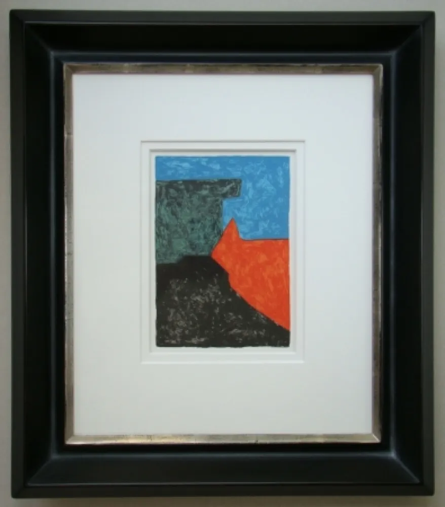 リトグラフ Poliakoff - Composition noire, rouge, bleue et verte
