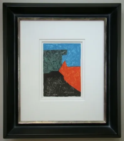 リトグラフ Poliakoff - Composition noire, rouge, bleue et verte