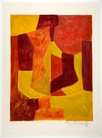 リトグラフ Poliakoff -  Composition orange L51 