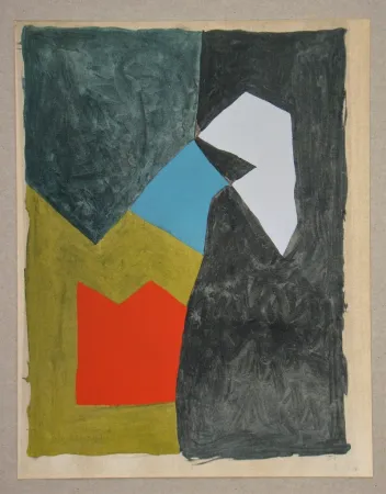 ステンシル Poliakoff - Gouache, 1955