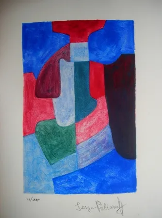 リトグラフ Poliakoff - Jean Cassou: vingt-deux poèms