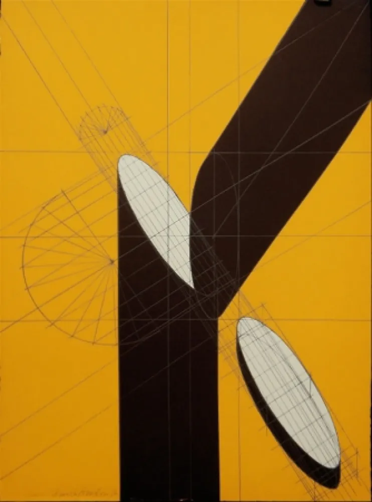 リトグラフ Pomodoro - Untitled (Spliced Column)