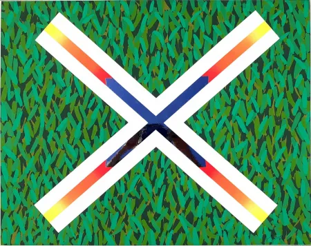 シルクスクリーン Pozzati - Croce di Sant'Andrea