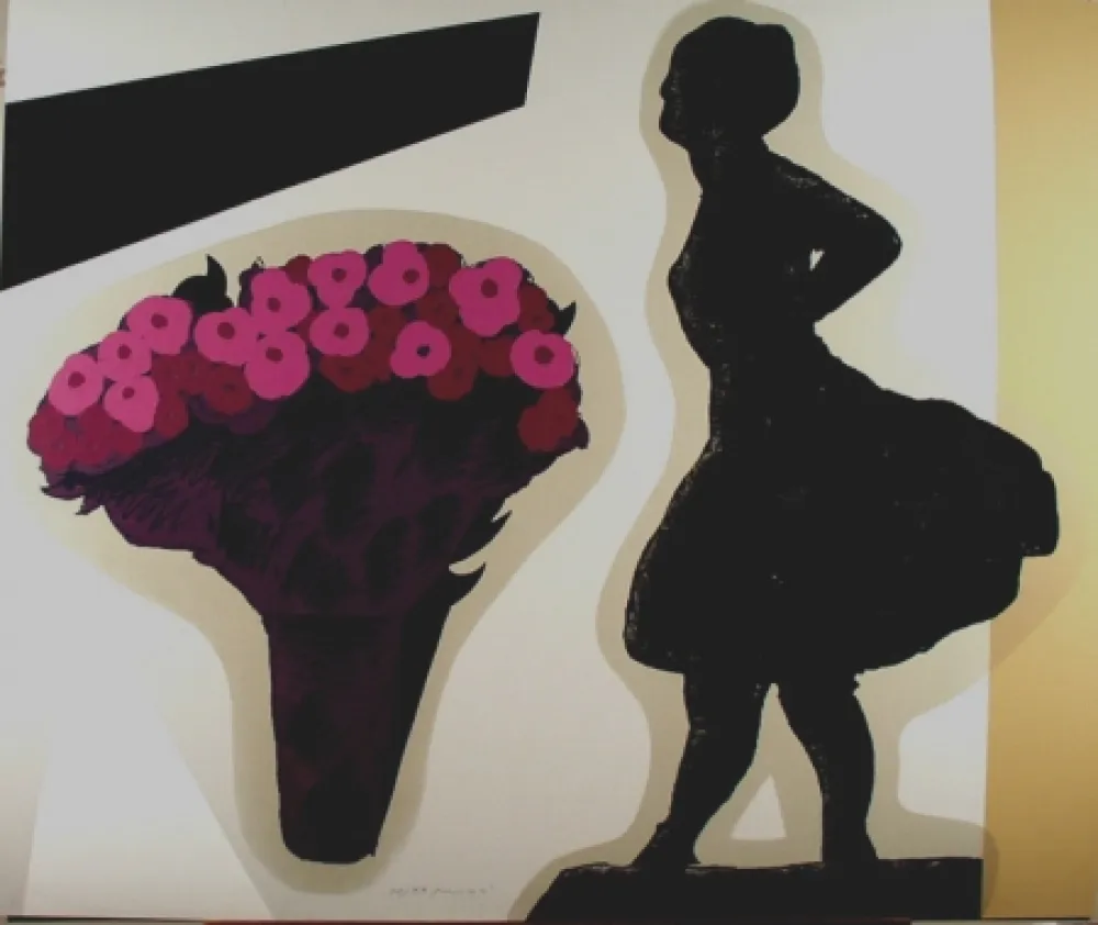 シルクスクリーン Pozzati - Nello studio di Degas