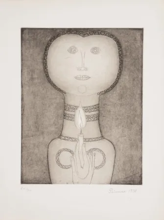 エッチング Prinner - Femme à la Bougie.