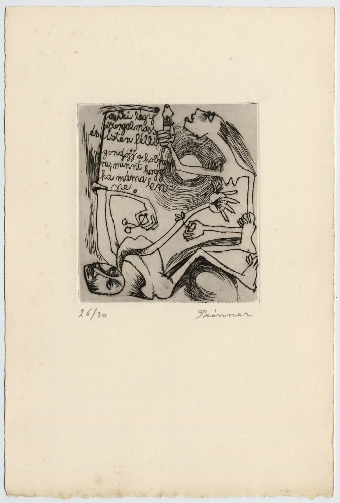 エッチング Prinner - FEMME À LA BOUGIE (1938)