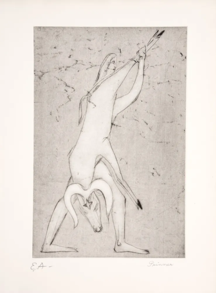 エッチング Prinner - Le livre des morts Égyptiens, 1948.