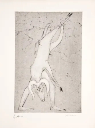 エッチング Prinner - Le livre des morts Égyptiens, 1948.