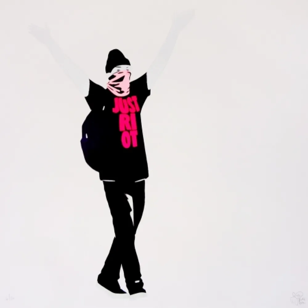 シルクスクリーン Pure Evil - Just Riot (Flouro pink)