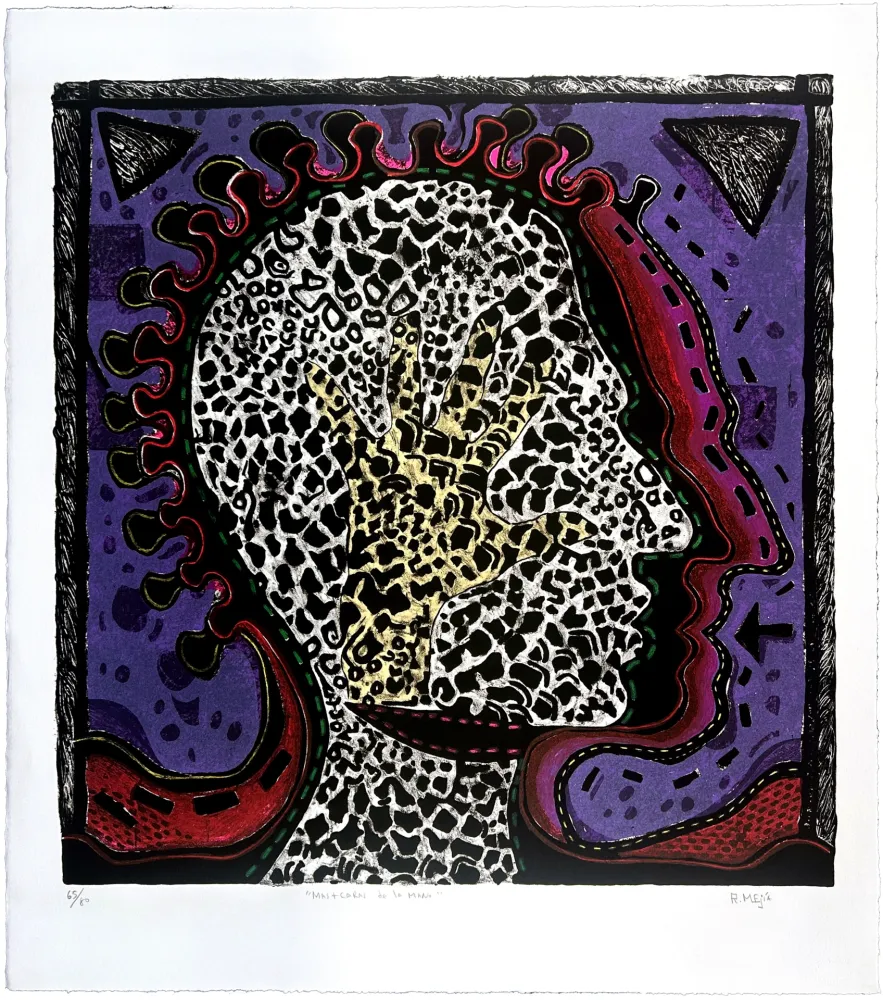 リトグラフ Radhamès - Mas+caras de la mano