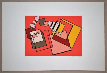 リトグラフ Radice - Compositione astratta rosa