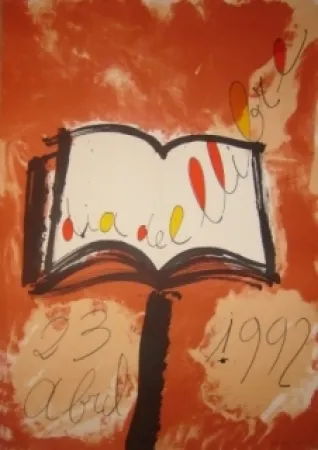 リトグラフ Ràfols Casamada - Dia del llibre 23 abril 1992 