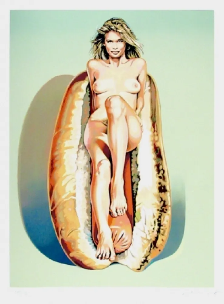 リトグラフ Ramos - Doggie Dinah (Claudia Schiffer)