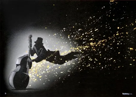 リトグラフ Random - Blowing in the wind (black hand finished)