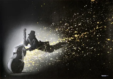 リトグラフ Random - Blowing in the wind (black hand finished XL)