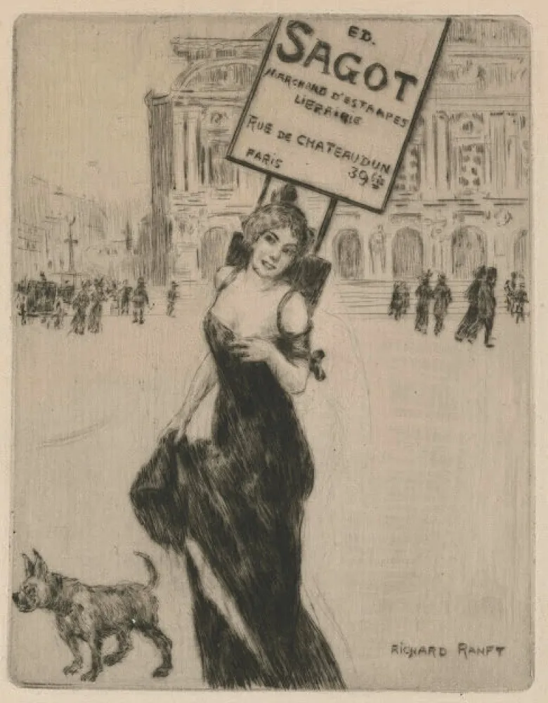 彫版 Ranft - Business card of print dealer Edmond Sagot