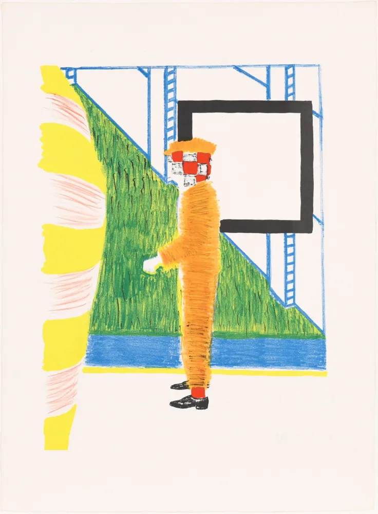 リトグラフ Raveel - Gesprek in tuin (Conversation in the garden)