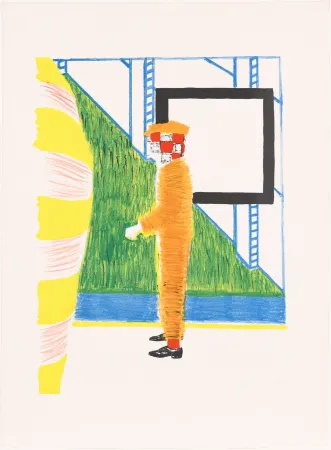 リトグラフ Raveel - Gesprek in tuin (Conversation in the garden)