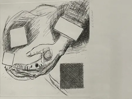 彫版 Raveel - Hand en bevierkante kop